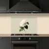 Cameliabloem - Wit - Groen keuken achterwand spatscherm klein -sfeer1