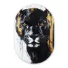 Panter - Zwart - Abstract - Verfstreken Wandcirkel Ovaal Forex klein -3d