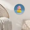 Badeend - Handdoek - Blauw Akoestische PET Vilt - Rond klein -sfeer4