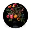 Tulpen - Bessen - Boeket - Vaas Wandcirkel aluminium klein -3d