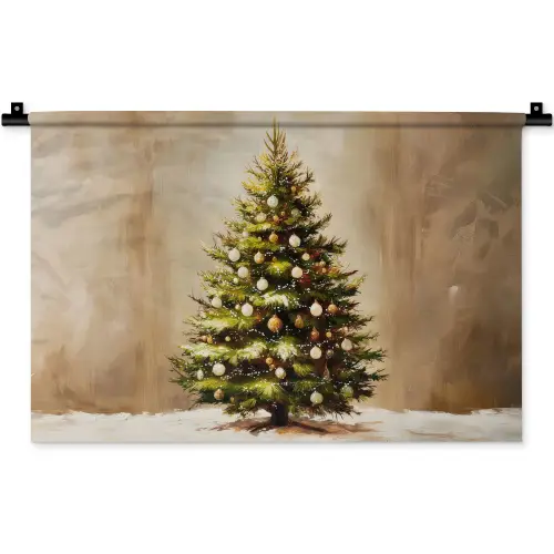 Kerst - Sfeer - Groen Wandkleed katoen klein -zz3d