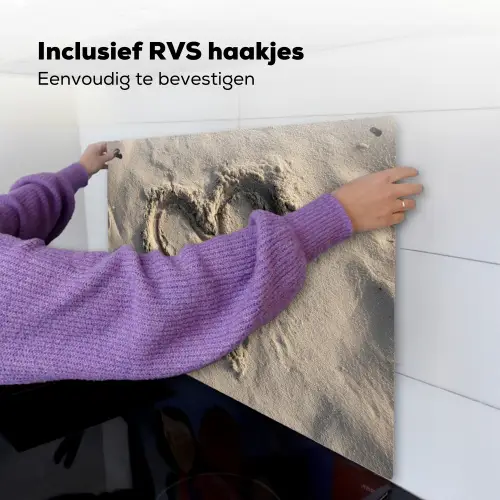 Hartvorm - Getekend - Beige - Zand Inductie beschemer met haakjes middel -ky-ophangen-nl