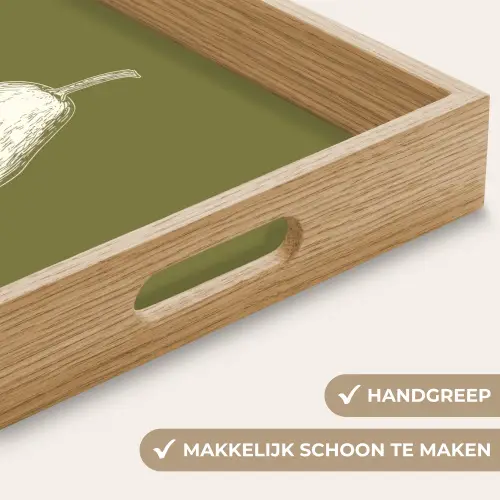Avocado - Minimalistisch - Illustratie - Groen Dienblad Rechthoek middel -USP_HandgreepNL