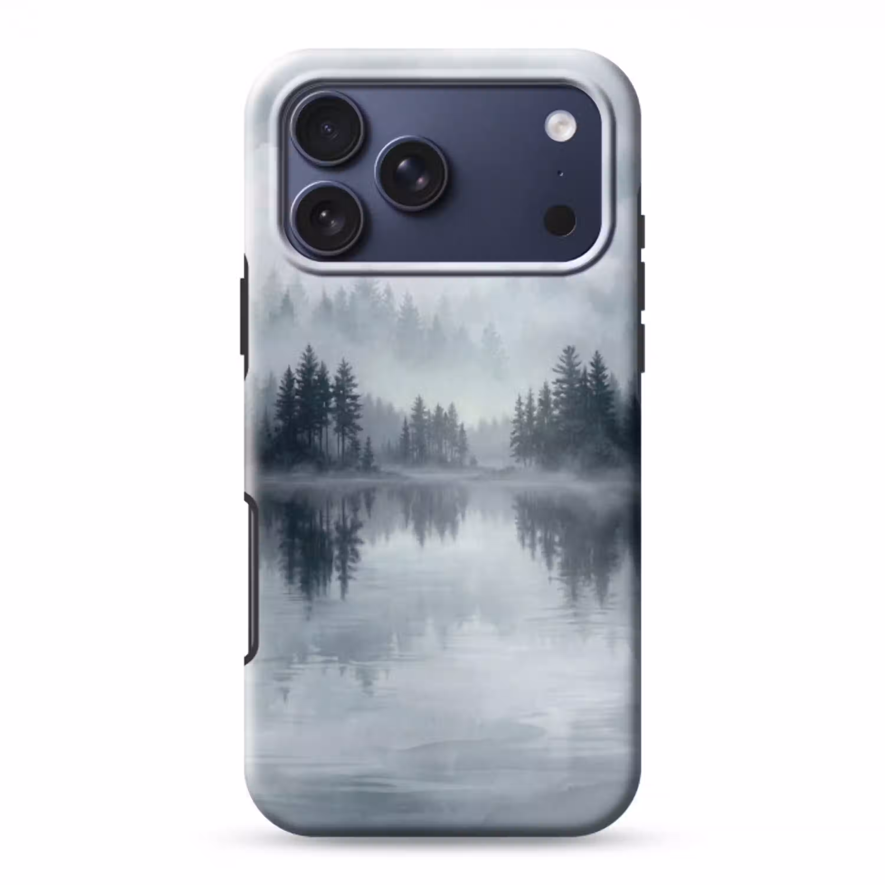 Bos - Meer - Mist - Natuur - Grijs Toughcase MagSafe Apple iPhone 17 Pro Max klein -3d