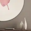 Vlinder - Illustratie - Roze Akoestische PET Vilt - Rond klein -sfeer5_closeup