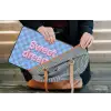 Sweet dreams - Vierkanten - Roze - Blauw laptophoes neopreen klein -tas
