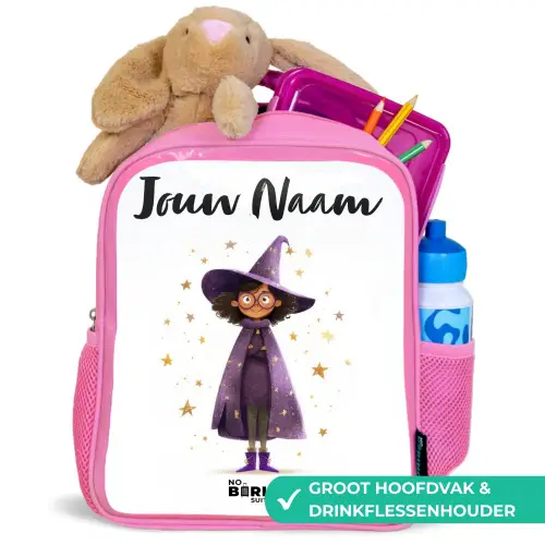 De paarse tovenaarsmantel Kinderrugzak - Roze middel -inhoud_NL