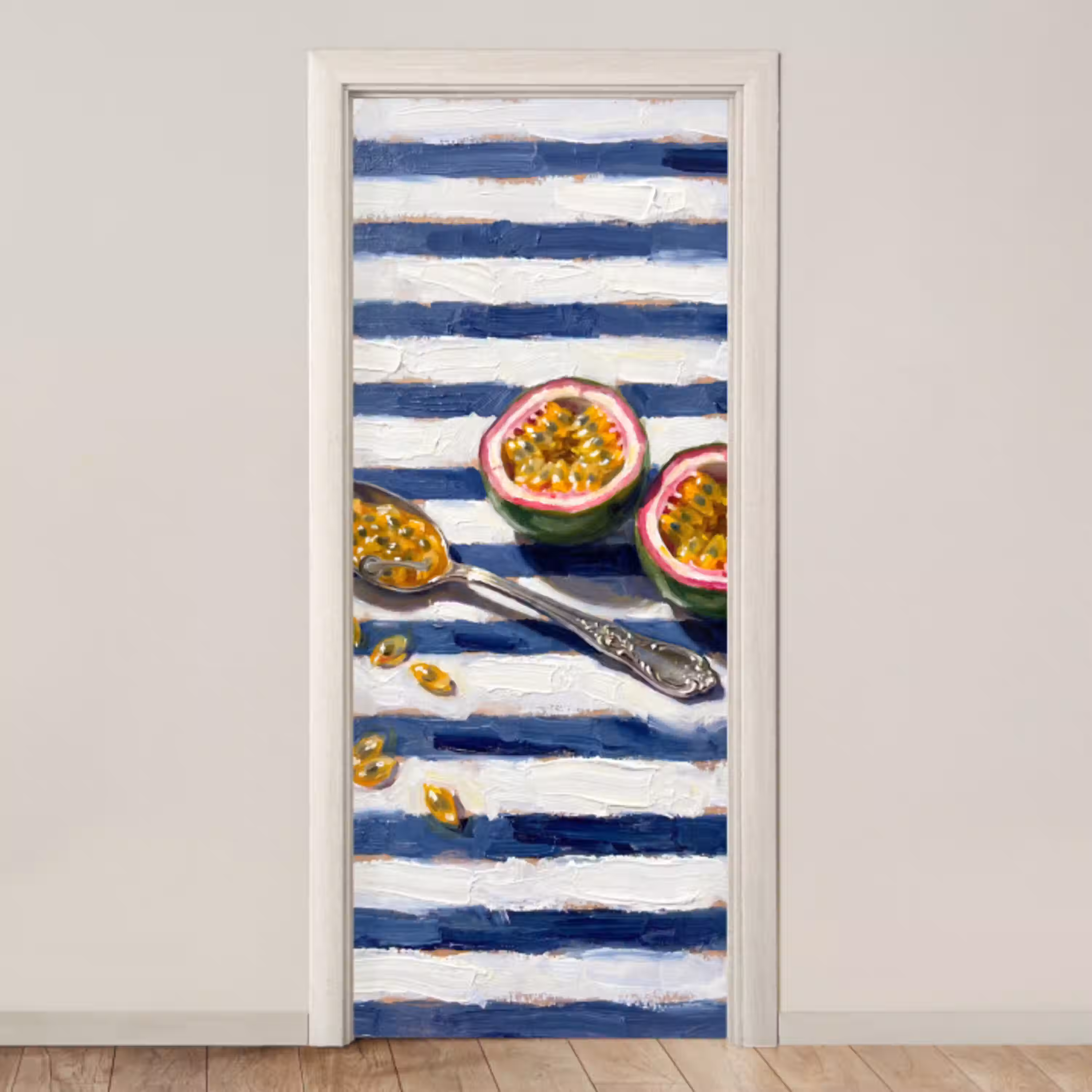 Eten - Passievrucht - Tropisch - Modern - Kleurrijk deurposter klein -3d_beige