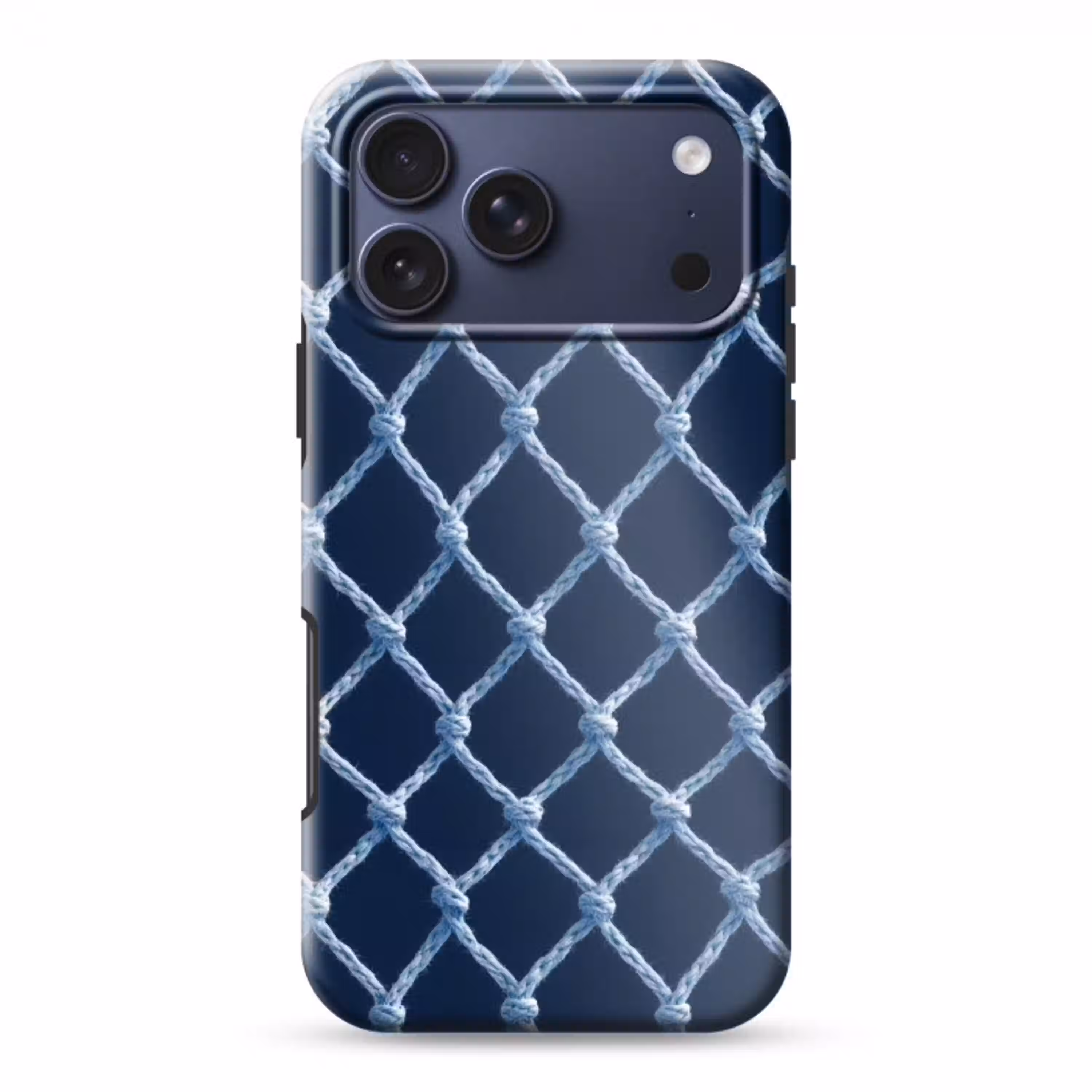 Visnet - Touw - Patroon - Marineblauw Toughcase MagSafe Apple iPhone 17 Pro Max klein 1019 -3d