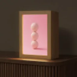 Golfballen - Roze - Drie Light Box met kabel (Tafellamp) klein -z3d_website