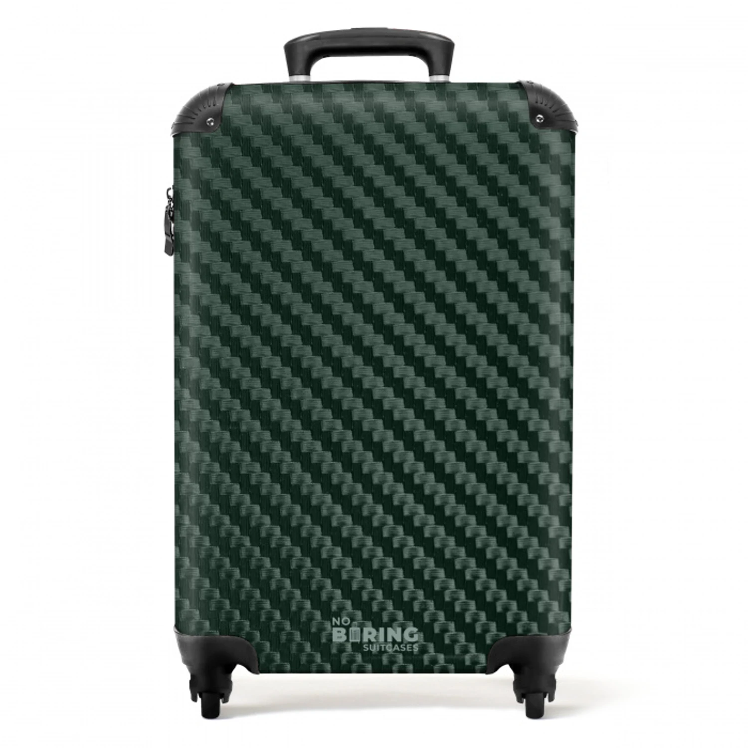 Groene carbonstructuur NBS - Handbagage koffer - Volwassenen Unisex middel -productfoto_recht
