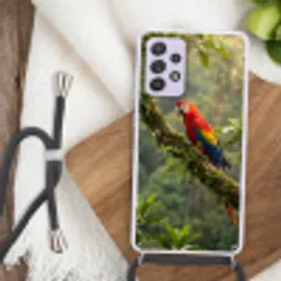 Ara - Jungle - Rood Hoesje Samsung Galaxy A52 5G met koord klein -sfeer4