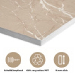 Beige - Marmer - Organisch - Wit PET vilt klein 837 -closeup_DE