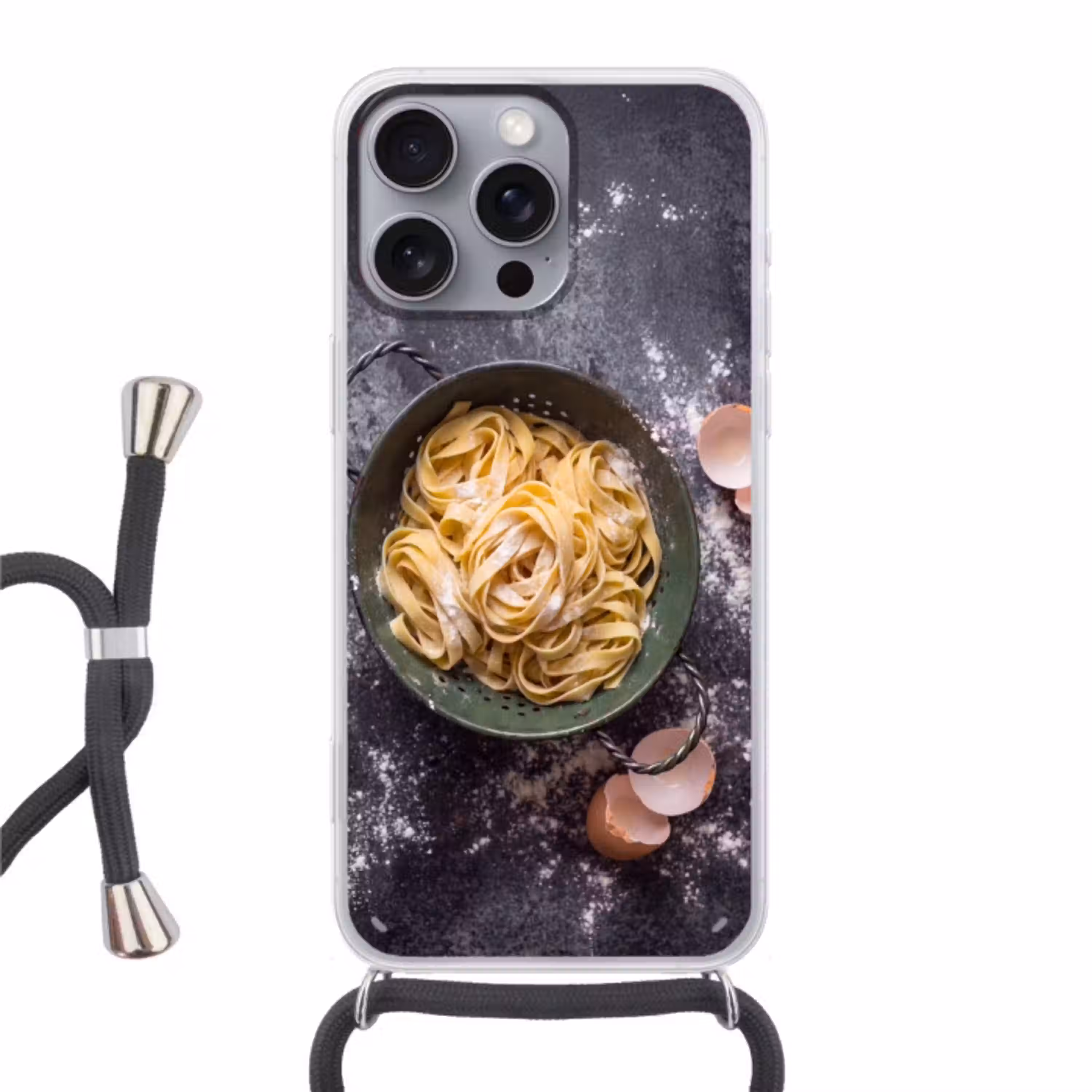 Pasta - Keuken - Eten Hoesje iPhone 16 Pro Max met koord klein -3d