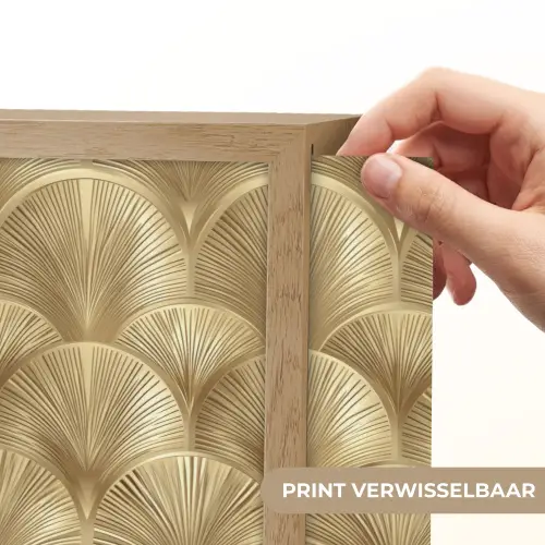 Patroon - Waaier -  Goud Light Box met batterij (Wandlamp) middel 907 -USP_websiteprintNL