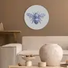 Bij - Modern - Delfts - Blauw Akoestische PET Vilt - Rond klein -sfeer1