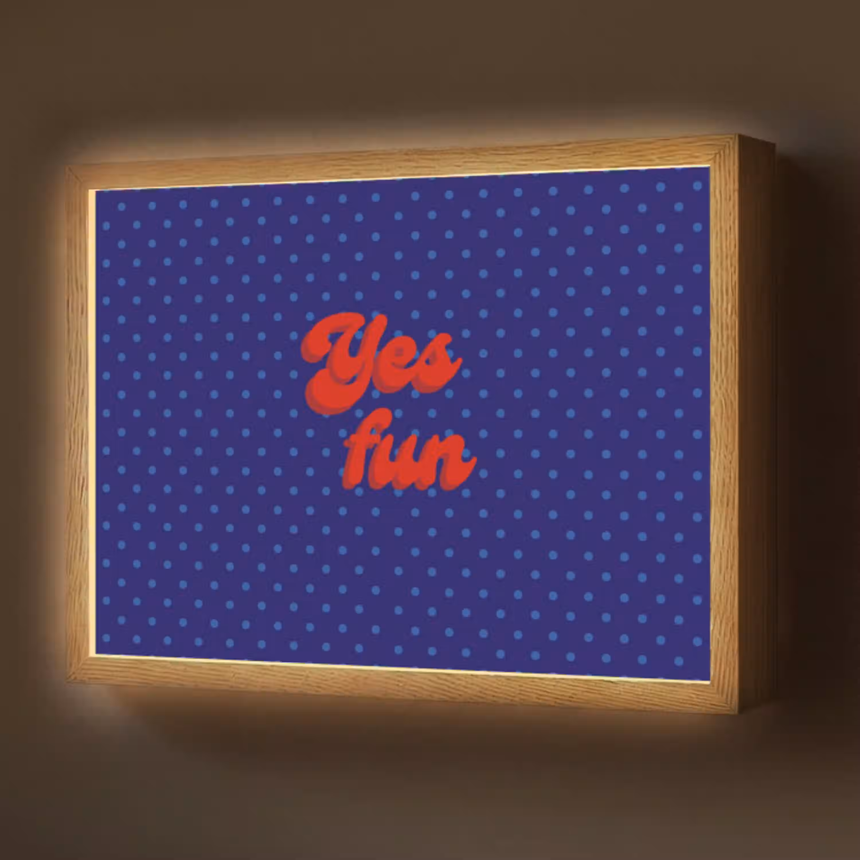 Yes fun - Rood - Blauw - Stippen Light Box met batterij (Wandlamp) middel -z3d_website