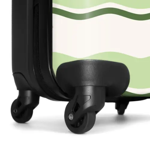 Golvende strepen in groene tinten NBS - Handbagage koffer - Kinderen Unisex middel -wiel