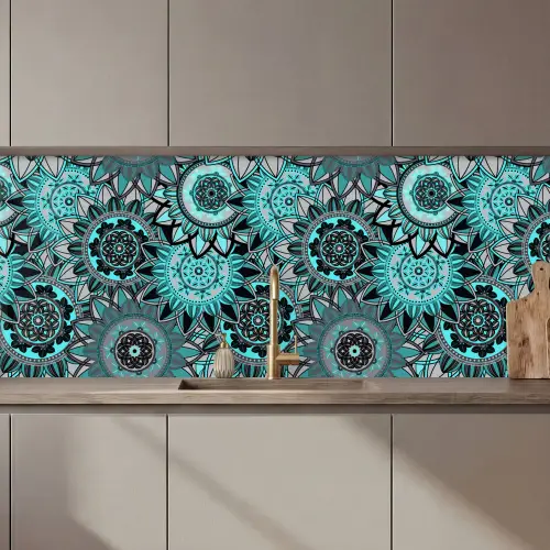 Mandala - Bloemen - Design keuken achterwand 2 middel 871 zz_3dshopping