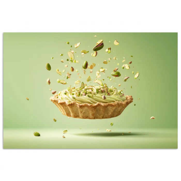 Pistache - Taart - Noten - Eten poster papier klein -3d