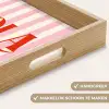 Hola - Quote -  Strepen - Pastel - Roze - Rood - Wit Dienblad Rechthoek middel -USP_HandgreepNL