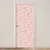 Doolhofpatroon - Roze - Wit - Abstract deurposter klein 289 -3d_beige