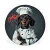 Quote - Neon - Hond - Kokskleding Wandcirkel aluminium klein -3d