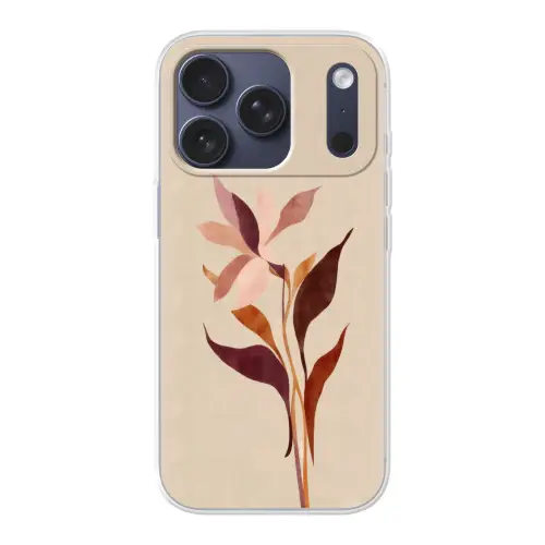 Bloemen - Blaadjes - Minimalistisch - Roze Telefoonhoesje iPhone 17 Pro klein -3d