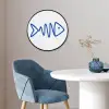 Vis - Minimalistisch - Blauw - Lijn Fotolijst rond zonder passe partout klein -sfeer2