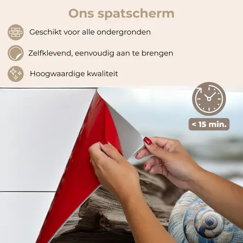 Schelp - Strand - Blauw - Zee keuken achterwand spatscherm klein -spatscherm_NL