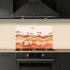 Abstract landschap - Palmbomen - Kleurrijk keuken achterwand spatscherm klein -sfeer1