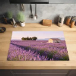 Lavendel - Landschap - Sereen - Paars Inductie beschermer vinyl 3mm klein -sfeer5