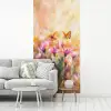 Vlinders - Oranje - Bloemen fotobehang vinyl groot -woonkamer