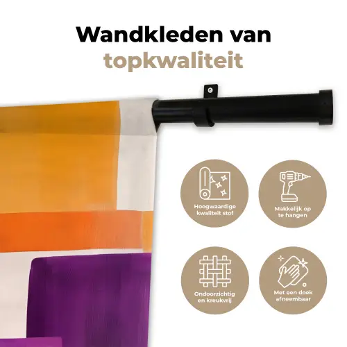 Vlakken - Abstract - Rechthoekig - Oranje Wandkleed katoen klein -sfeer2
