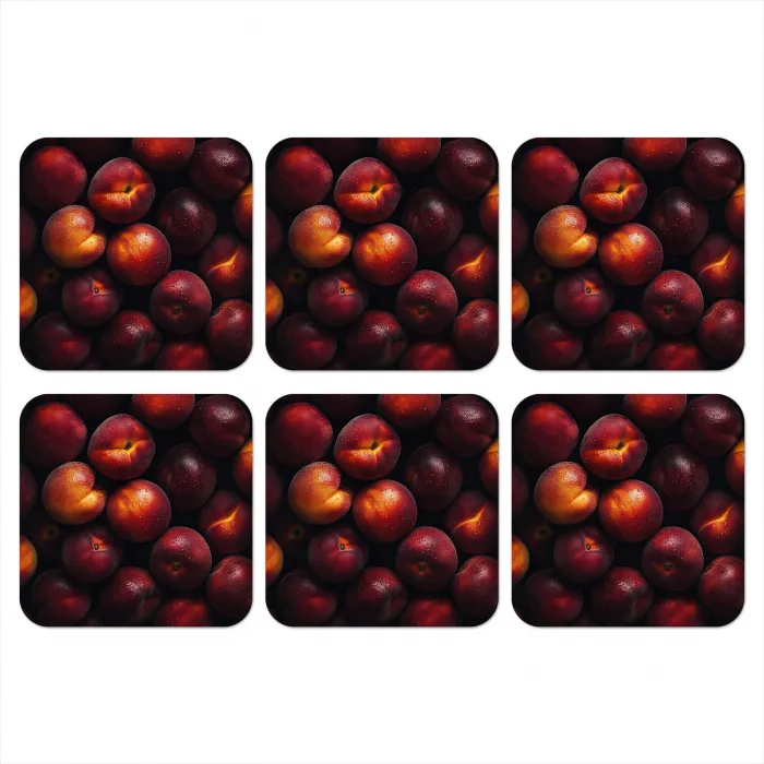 Fruit - Close up - Nectarines onderzetter kurk middel -3d