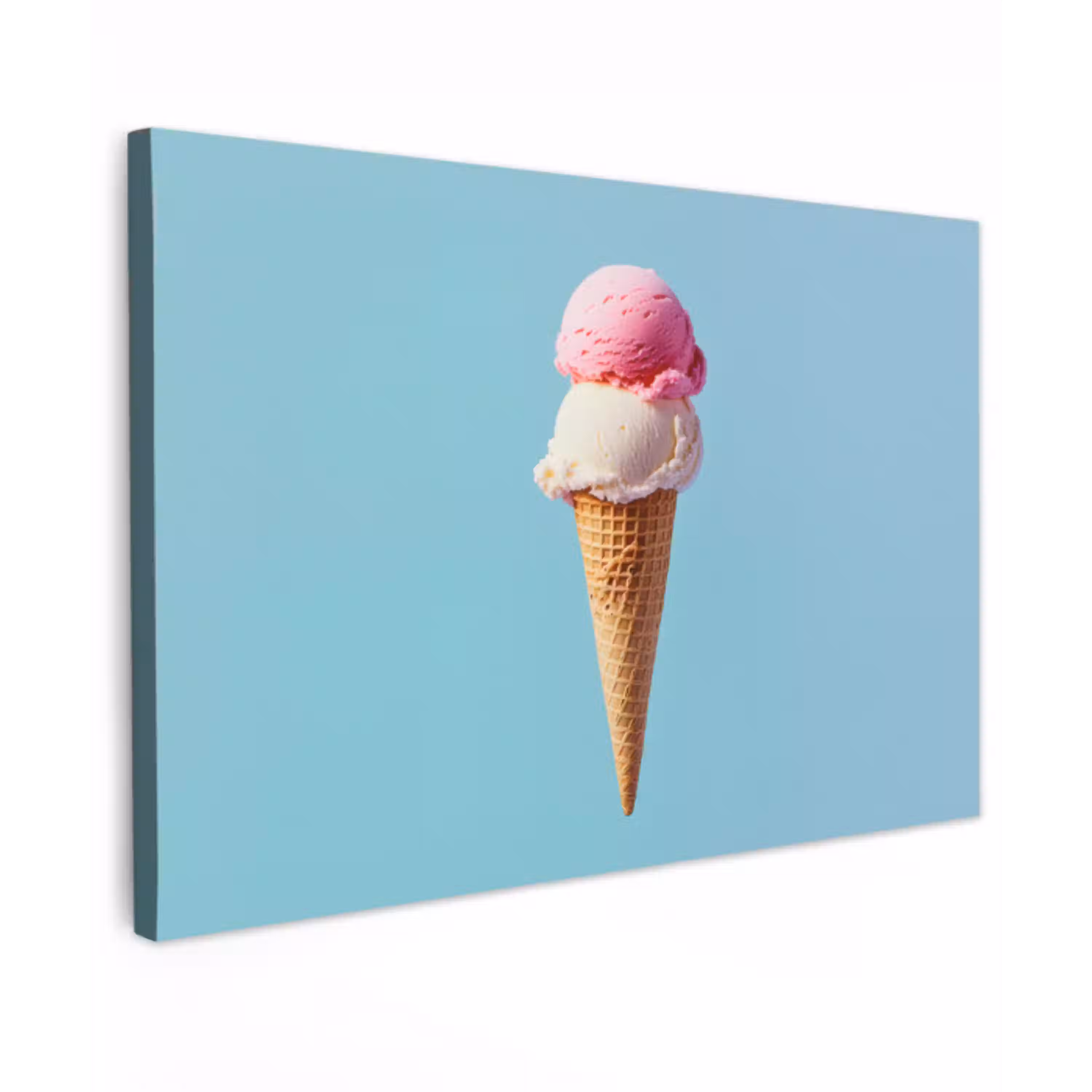 Bolletjes - Schepijs - Hoorntje - Blauw canvas 2cm klein -z3d