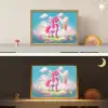 Unicorn - Meisjes - Bloemen - Regenboog - Eenhoorn Light Box met batterij (Wandlamp kind) middel -sfeer3_kind