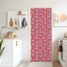Ruit - Sterren - Rood deurposter klein 289 -sfeer5