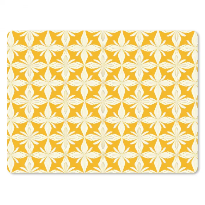 Patroon - Retro - Geel muismat rubber klein 262 -3d