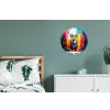 Rendier - Gewei - Krans - Kleurrijk Wandcirkel aluminium klein -slaapkamer