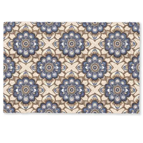 Floraal - Ornament - Blauw Deurmat klein 898 -zkaufland3d