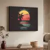 Strand - Minimalistisch - Zon - Oranje Textielframe - compleet frame klein -sfeer3