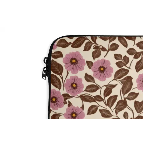 Bloemen - Bladeren - Kleurrijk laptophoes neopreen klein 279 -detail