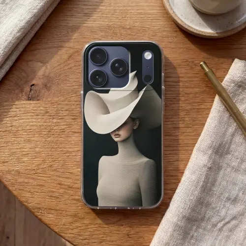Vrouw - Golvende - Hoed Telefoonhoesje iPhone 17 Pro klein -sfeer1