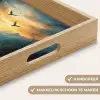 Vogels - Zon - Bomen - Groen Dienblad Rechthoek middel -USP_HandgreepNL