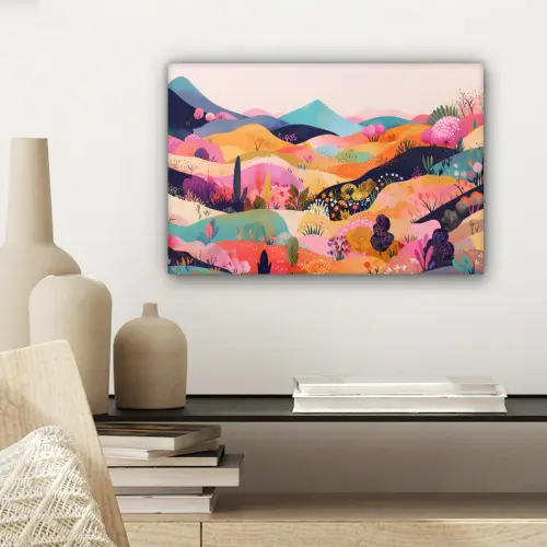 Golvende heuvels - Abstracte planten - Dromerig canvas 2cm klein -sfeer6