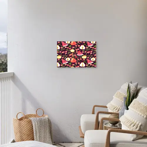 Donker - Bladeren - Fruit Tuinposter op houten frame 2 cm dik klein 845 -sfeer1
