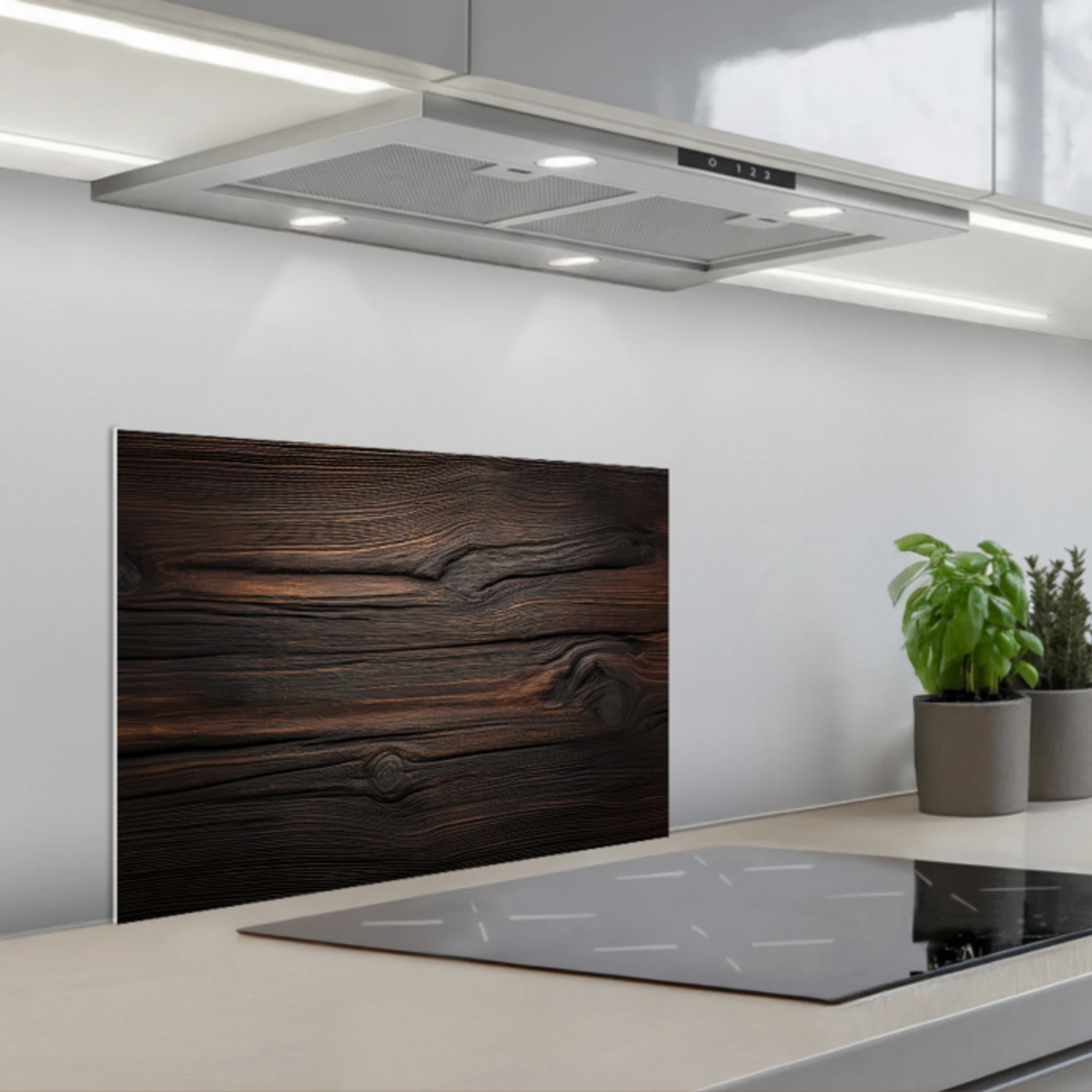 Hout - Grillige nerven keuken achterwand spatscherm klein -3d_schuin
