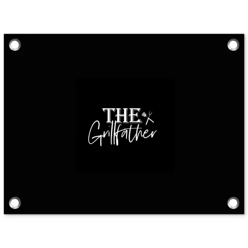 Barbecue - BBQ - Grill - Koken - The Grillfather - Tekst - Spreuken tuinposter los doek klein -3d