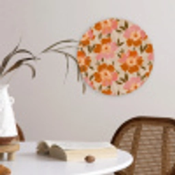 Bloemen - Motief - Retro Wandcirkel kunststof plaat 5mm dik klein 188 -sfeer4